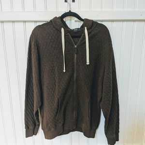 Brown zip up sweatshirt w/ hood